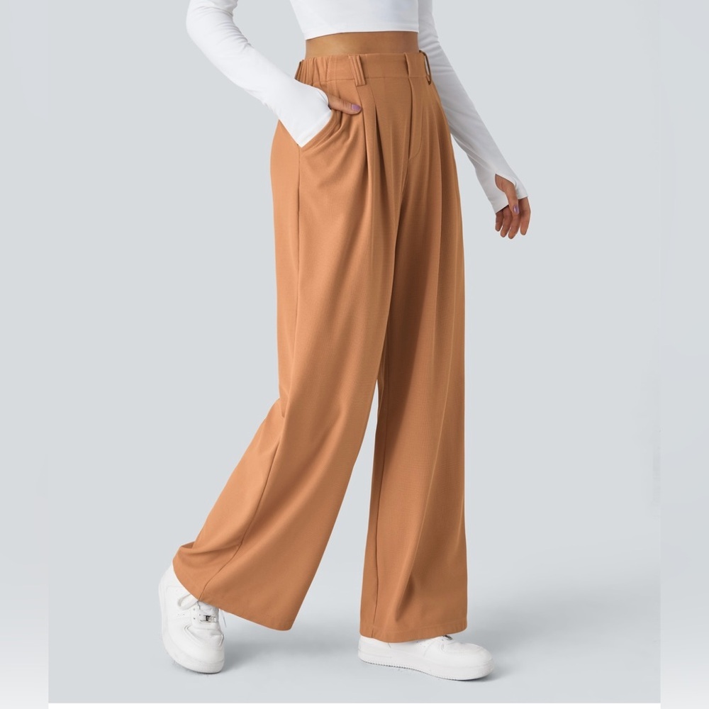 HALARA Tan Wide-Leg Women's Pants